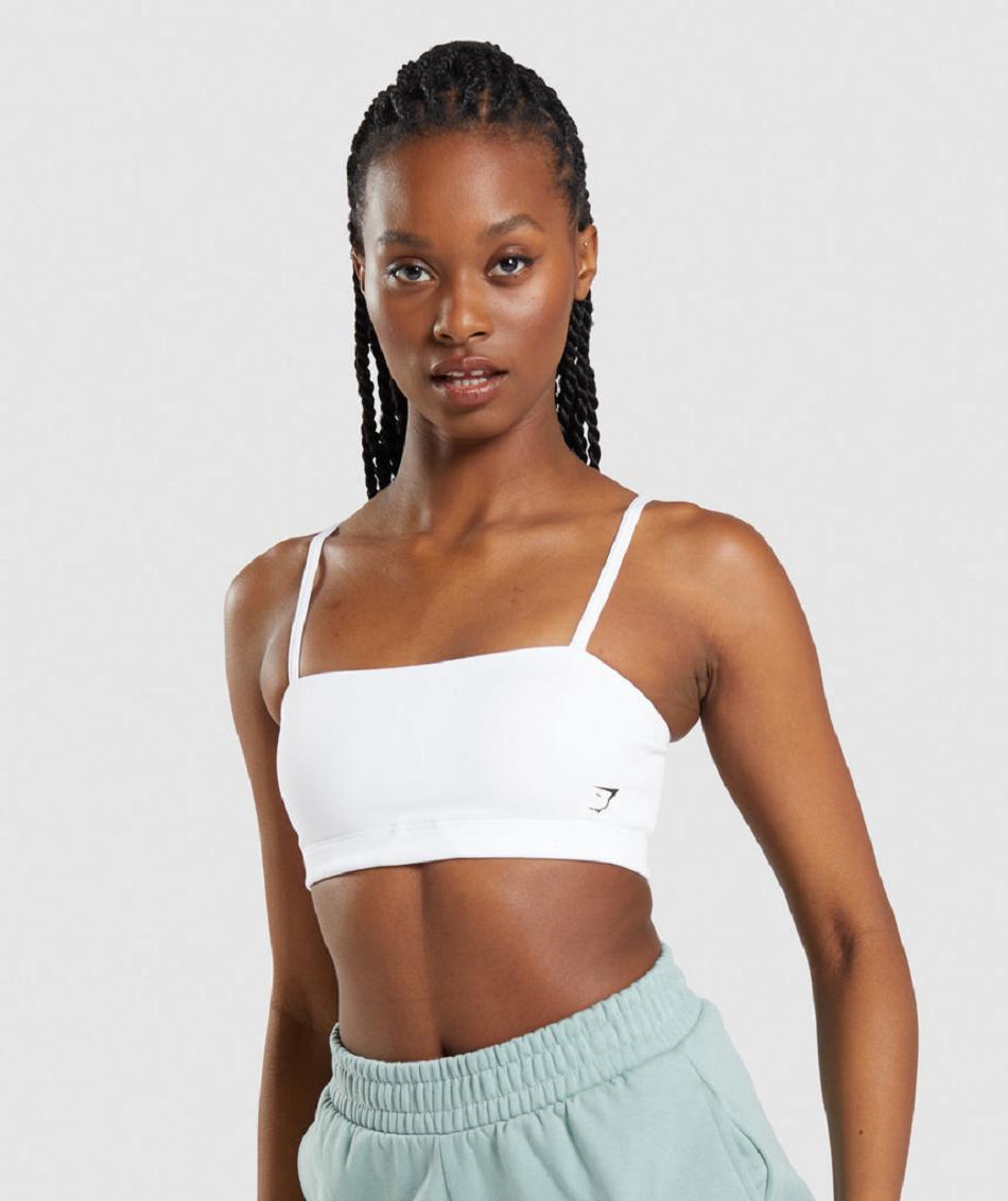 Αθλητικο Σουτιεν Gymshark Bandeau γυναικεια ασπρα | GR_AS1187