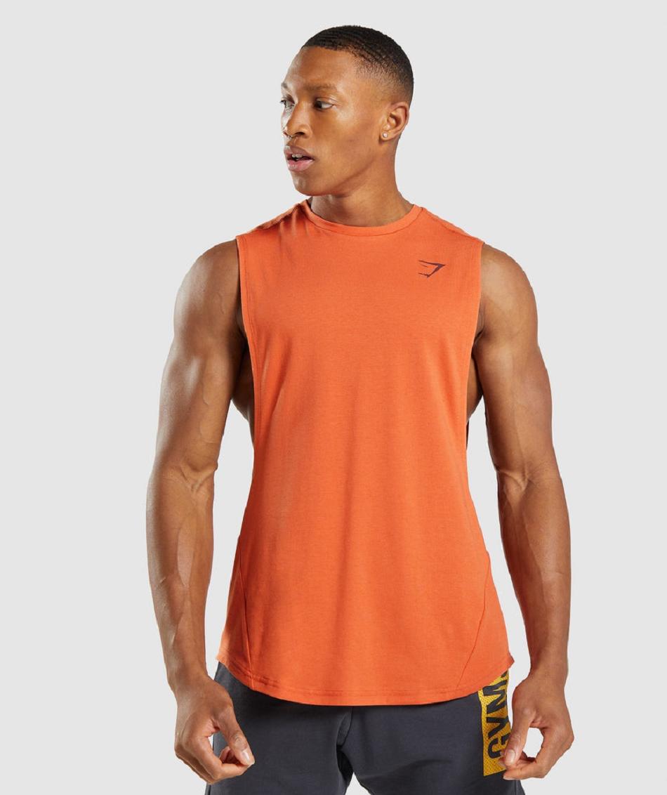 αμανικα μπλουζακια Gymshark Bold Drop Arm ανδρικα πορτοκαλι | GR_QX4359
