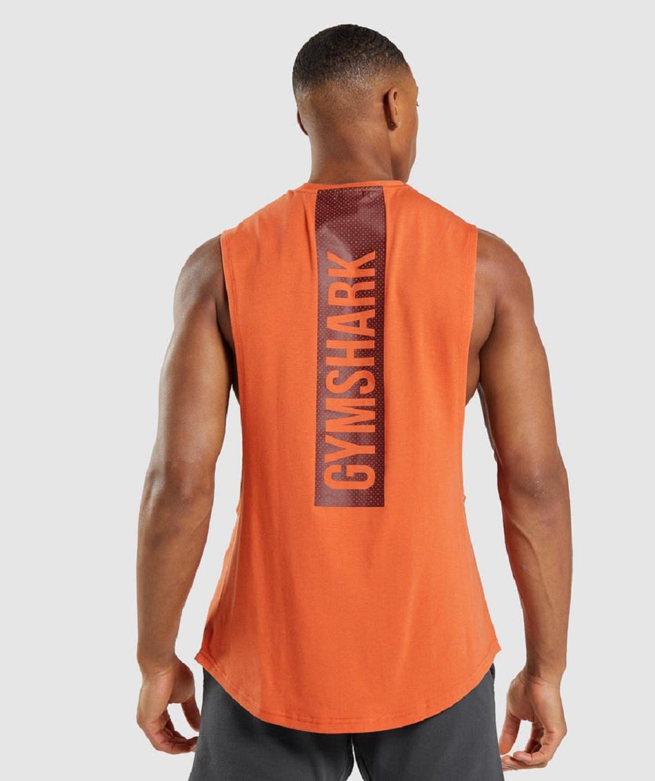 αμανικα μπλουζακια Gymshark Bold Drop Arm ανδρικα πορτοκαλι | GR_QX4359