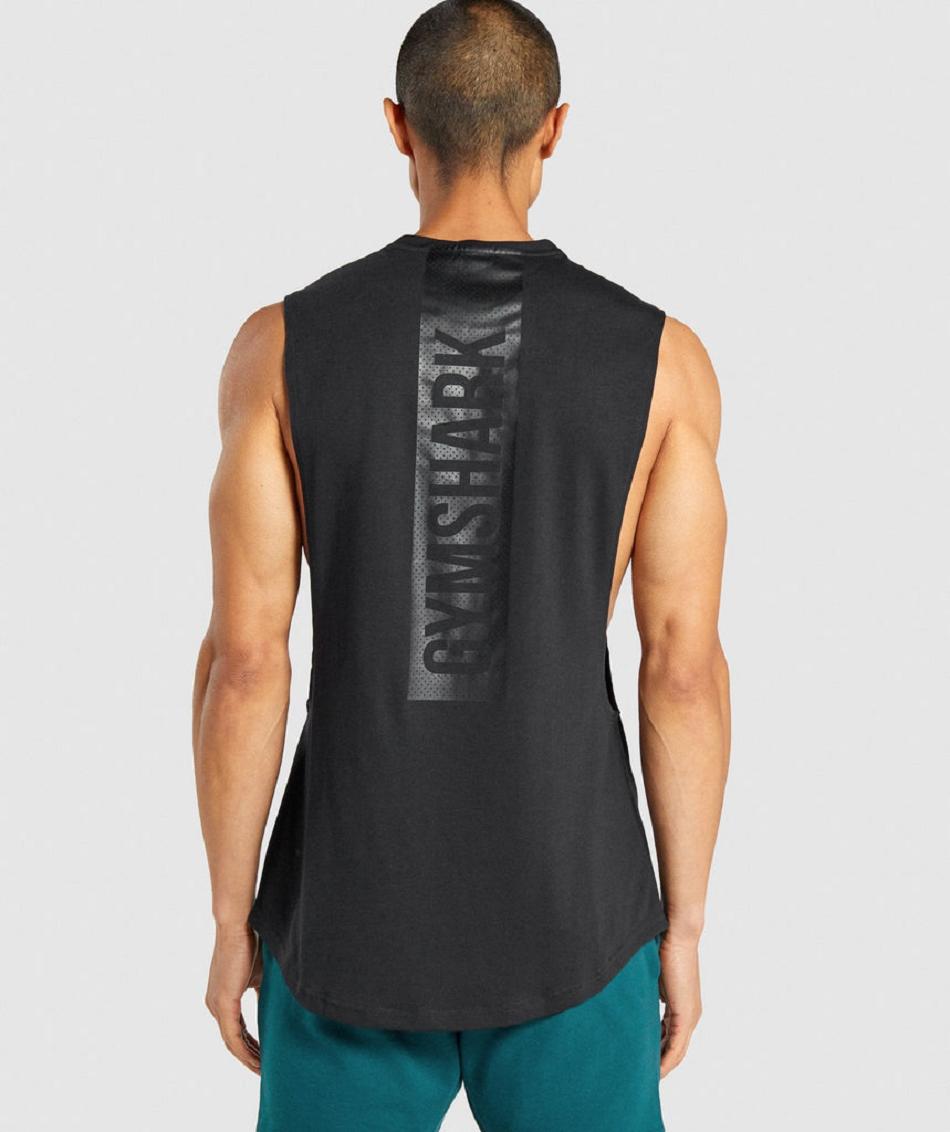 αμανικα μπλουζακια Gymshark Bold Drop Arm ανδρικα μαυρα | GR_S4798