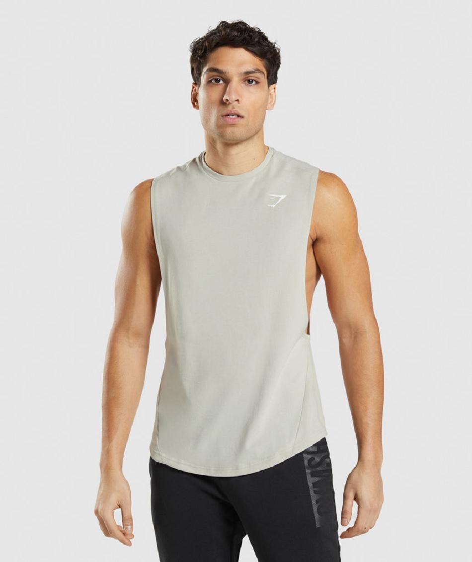 αμανικα μπλουζακια Gymshark Bold Drop Arm ανδρικα γκρι | GR_ZI1950