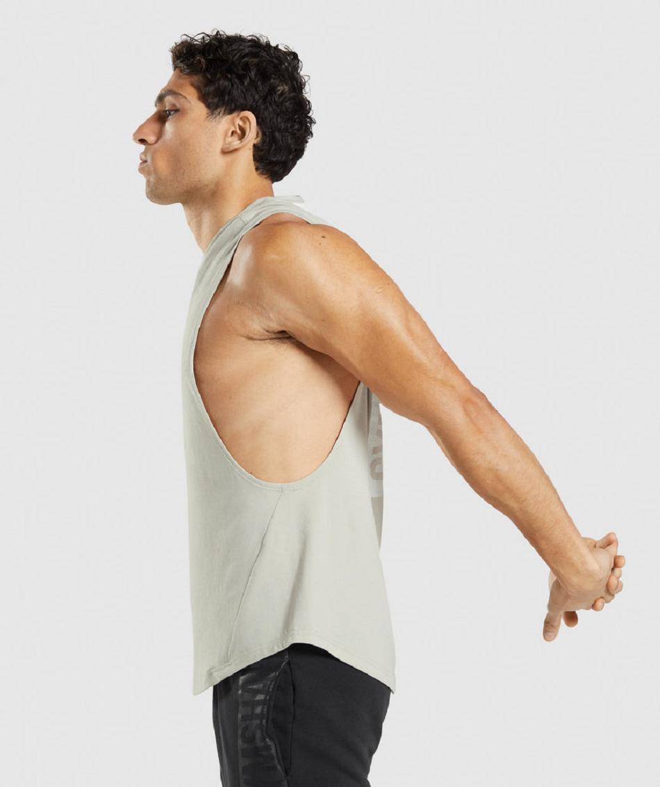 αμανικα μπλουζακια Gymshark Bold Drop Arm ανδρικα γκρι | GR_ZI1950
