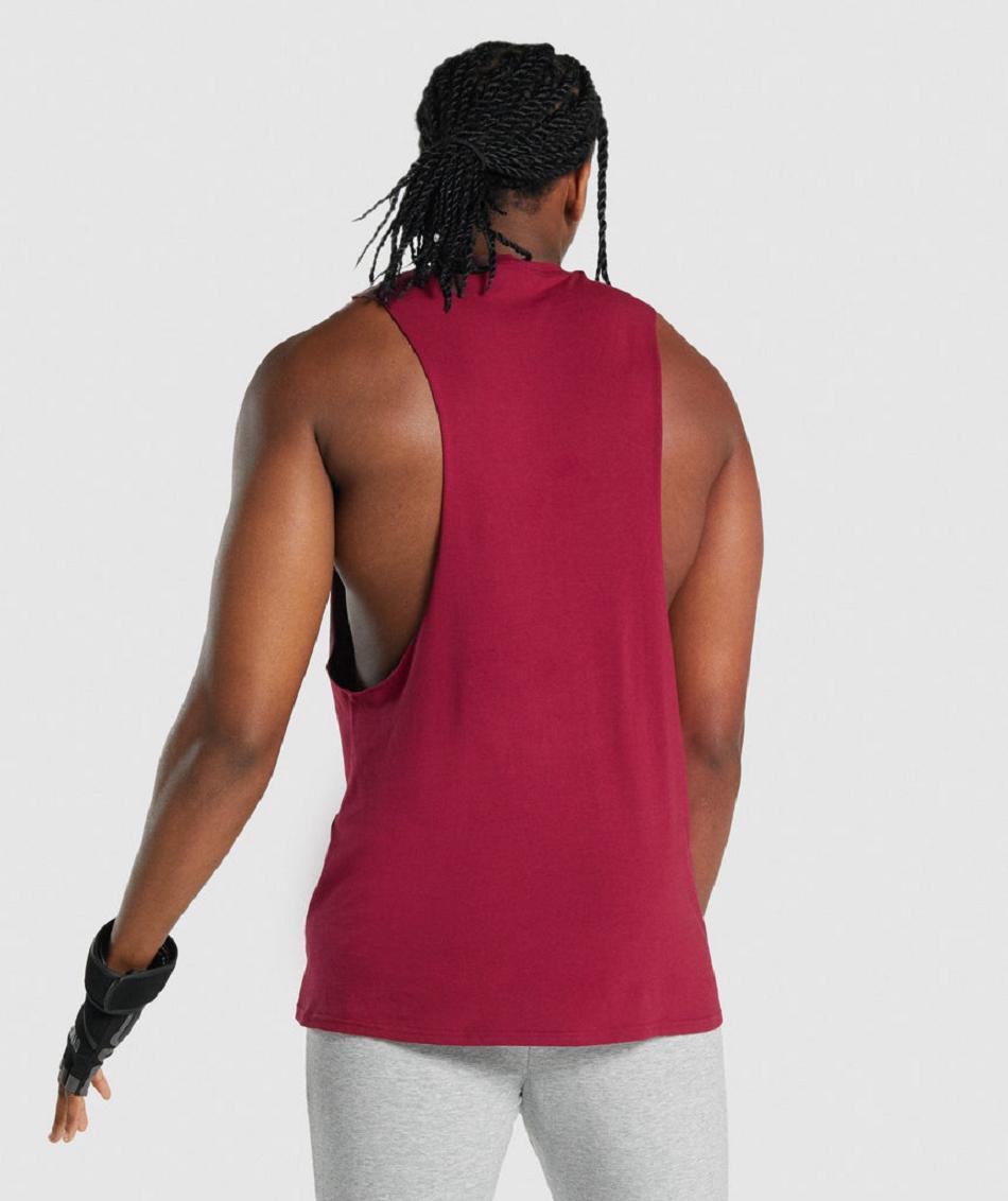 αμανικα μπλουζακια Gymshark Critical 2.0 Drop Arm ανδρικα μπορντο | GR_Q9134