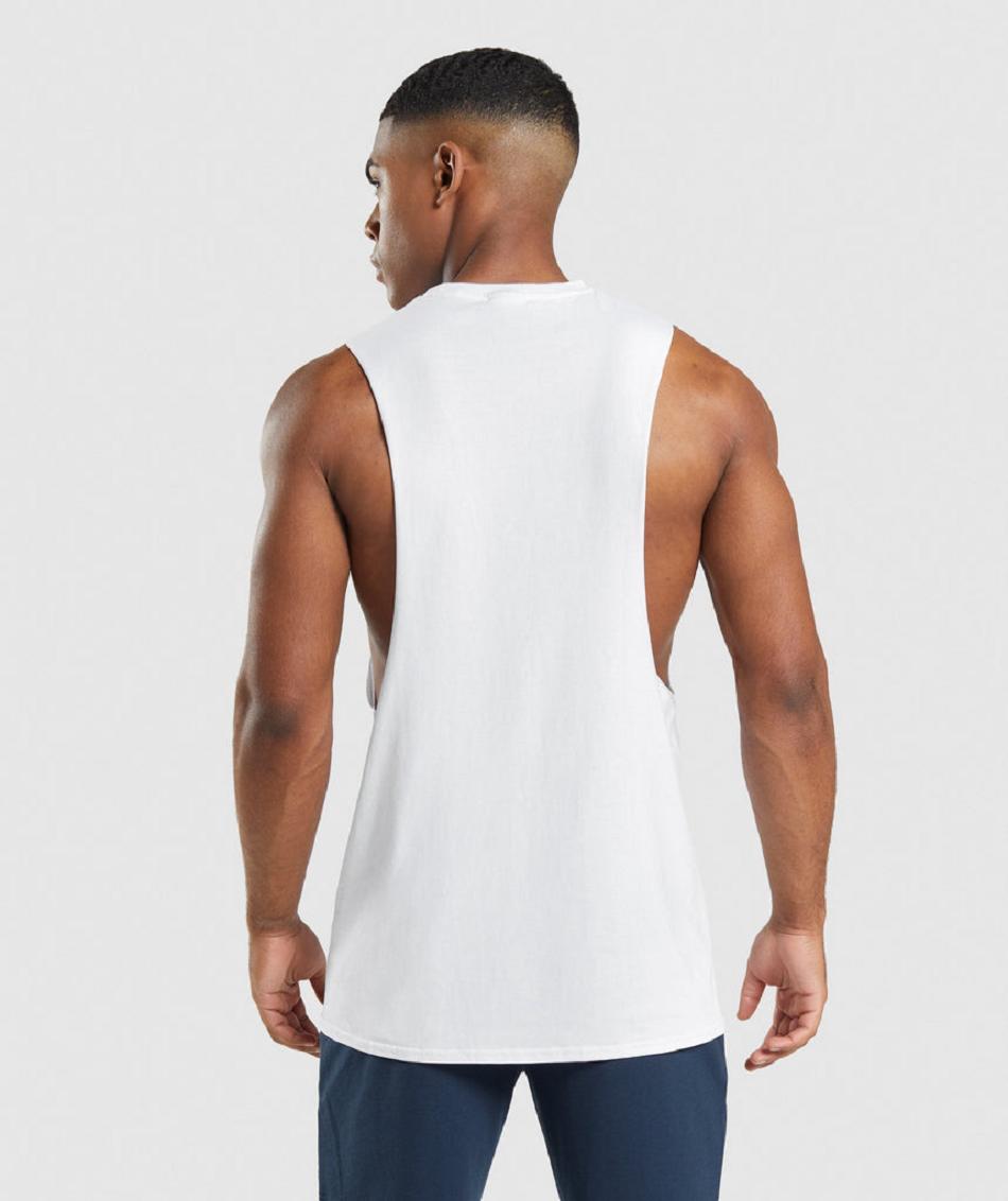 αμανικα μπλουζακια Gymshark Critical 2.0 Drop Arm ανδρικα ασπρα | GR_YJ7747