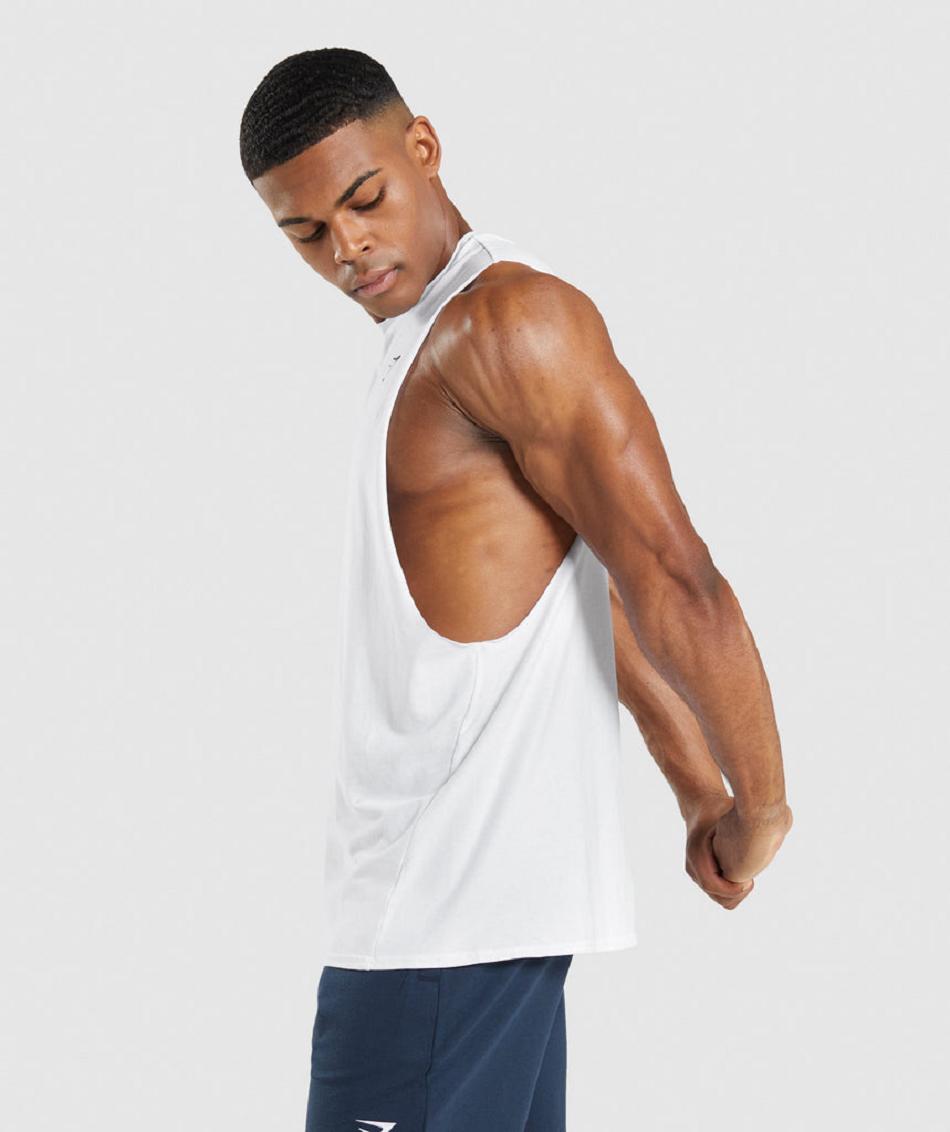 αμανικα μπλουζακια Gymshark Critical 2.0 Drop Arm ανδρικα ασπρα | GR_YJ7747