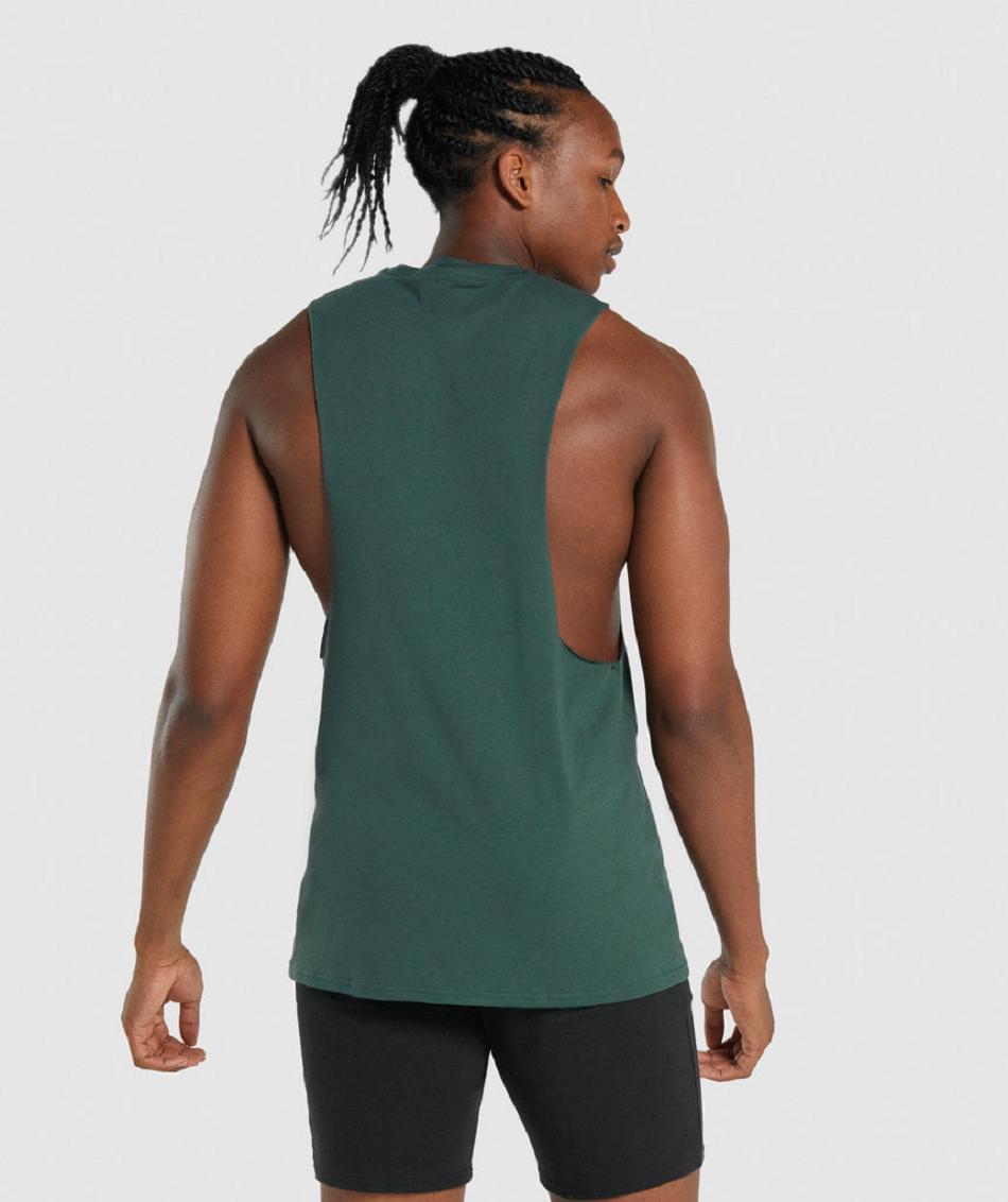 αμανικα μπλουζακια Gymshark Critical 2.0 Drop Arm ανδρικα σκούρο πρασινο | GR_KO1240
