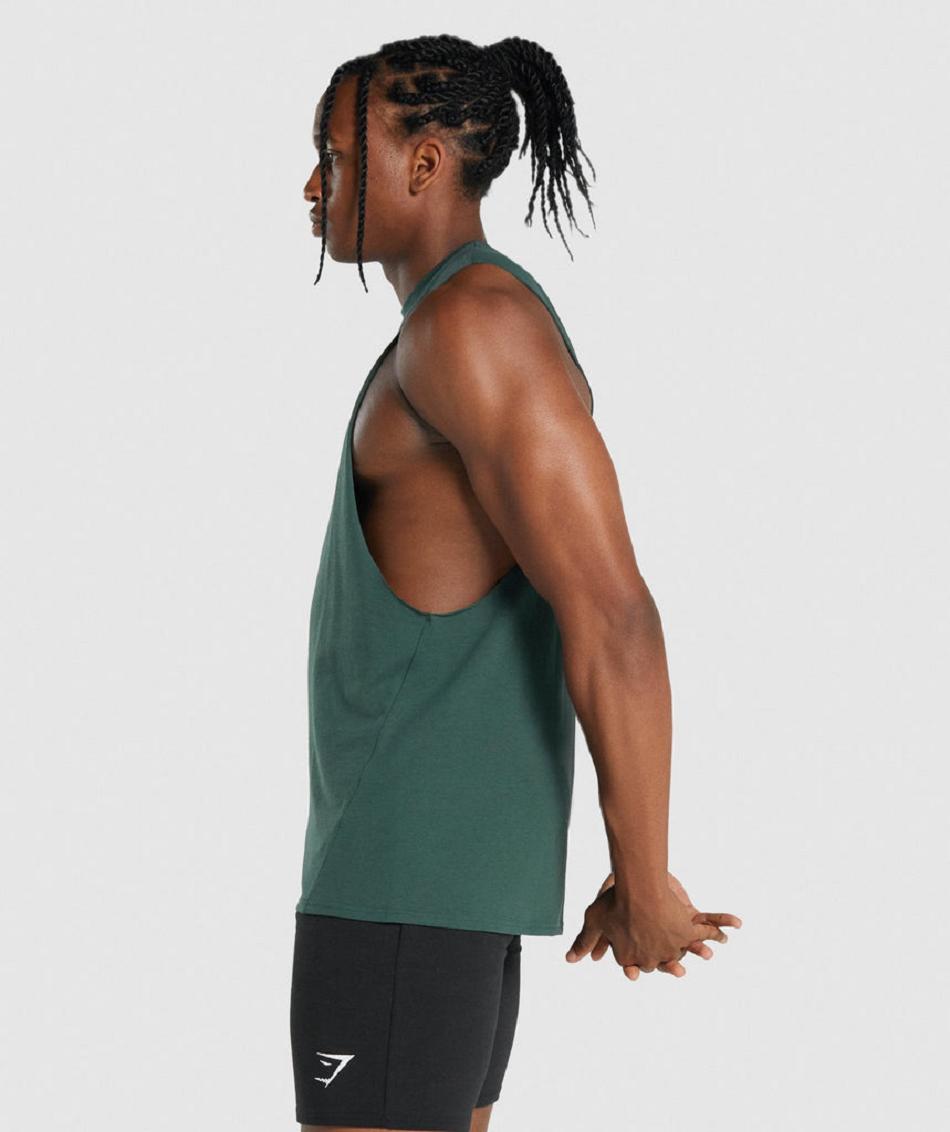 αμανικα μπλουζακια Gymshark Critical 2.0 Drop Arm ανδρικα σκούρο πρασινο | GR_KO1240
