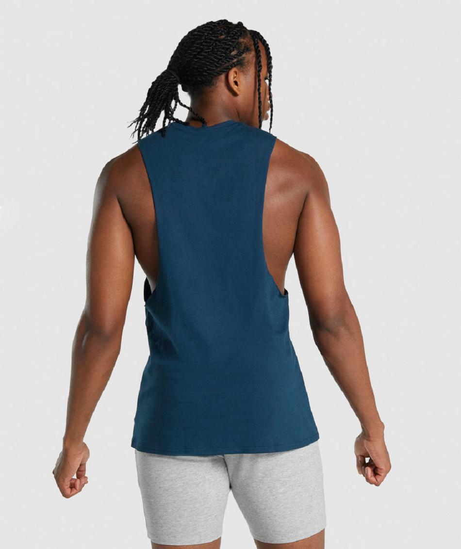 αμανικα μπλουζακια Gymshark Critical 2.0 Drop Arm ανδρικα σκουρο μπλε | GR_UV2782