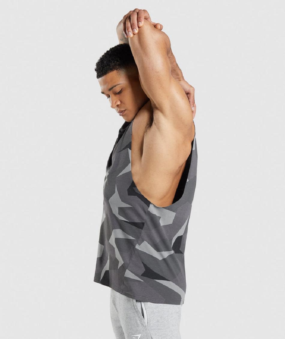 αμανικα μπλουζακια Gymshark Critical Drop Arm ανδρικα μαυρα | GR_AZ8829