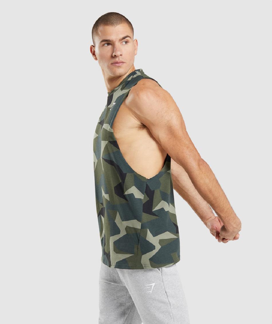 αμανικα μπλουζακια Gymshark Critical Drop Arm ανδρικα πρασινο | GR_CG2239