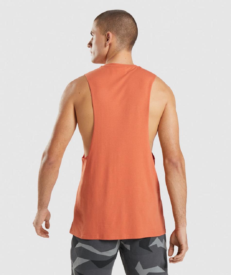αμανικα μπλουζακια Gymshark Critical Drop Arm ανδρικα πορτοκαλι | GR_EC8311