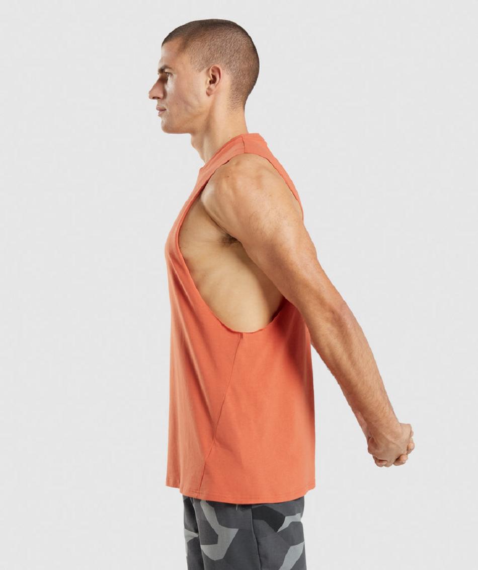 αμανικα μπλουζακια Gymshark Critical Drop Arm ανδρικα πορτοκαλι | GR_EC8311
