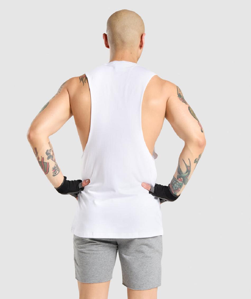 αμανικα μπλουζακια Gymshark Critical Drop Arm ανδρικα ασπρα | GR_KO1720