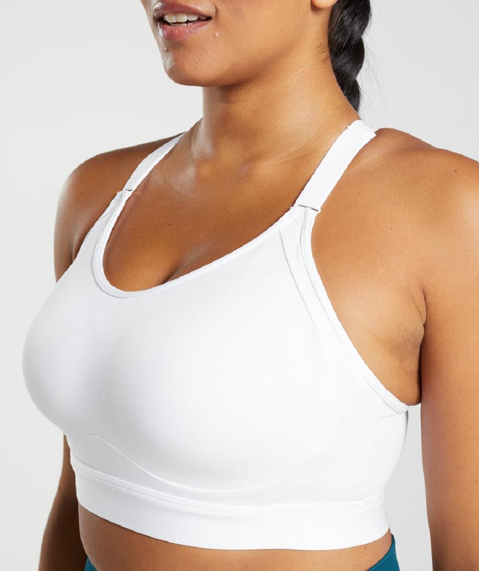 Αθλητικο Σουτιεν Gymshark Cut Out Back High Support γυναικεια ασπρα | GR_YJ9589
