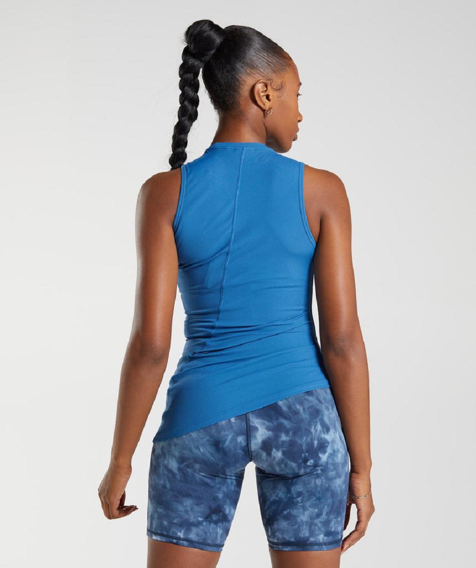 αμανικα μπλουζακια Gymshark Elevate Asymmetric γυναικεια μπλε | GR_R5395
