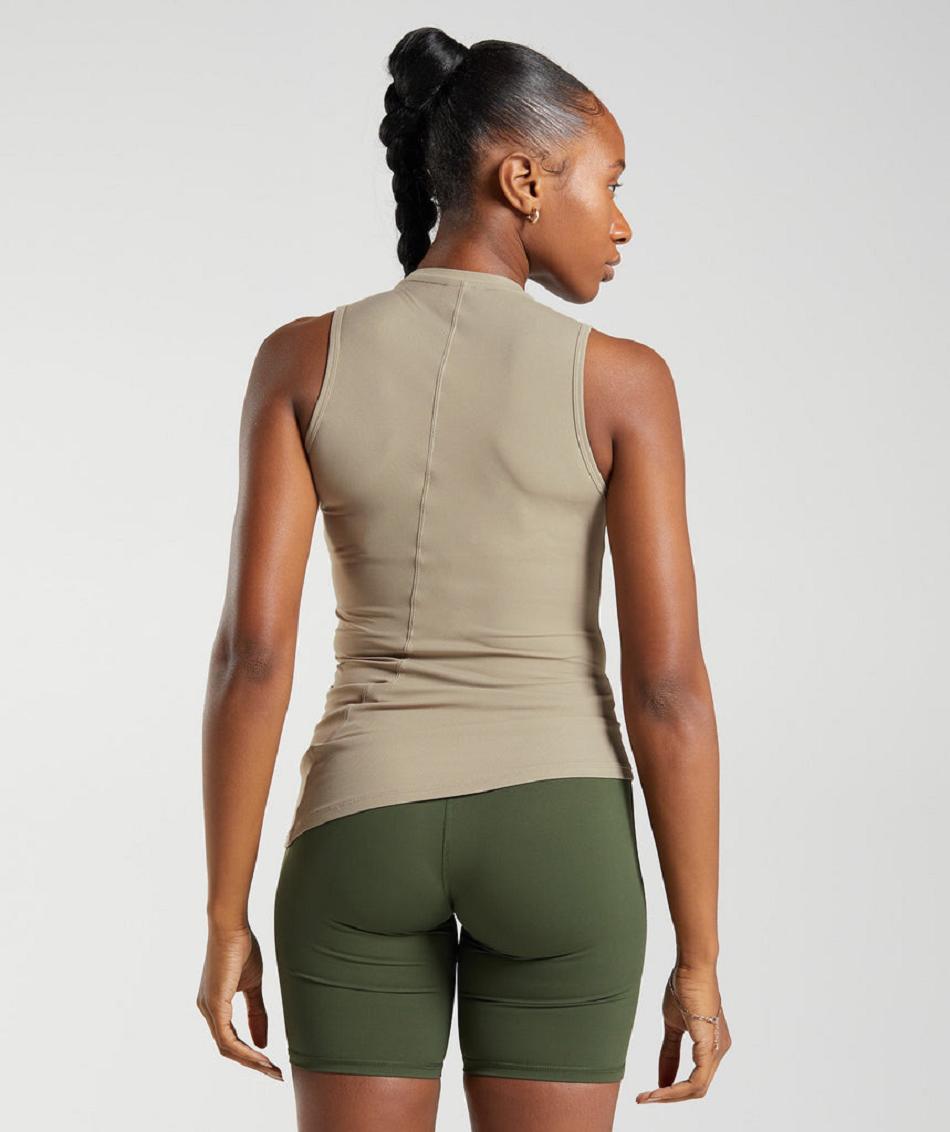 αμανικα μπλουζακια Gymshark Elevate Asymmetric γυναικεια καφε | GR_XC3885