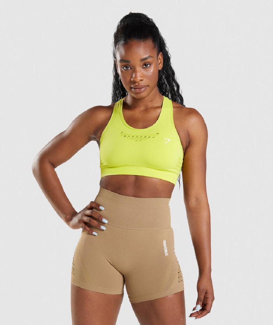 Αθλητικο Σουτιεν Gymshark Energy Seamless γυναικεια κίτρινα | GR_QX4471