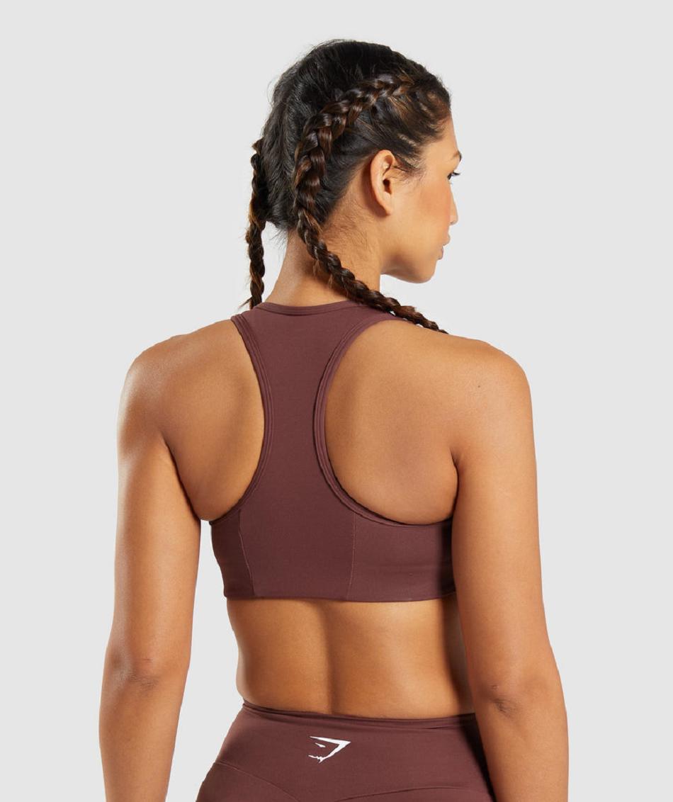 Αθλητικο Σουτιεν Gymshark Essential Racer Back γυναικεια ροζ καφε | GR_YQ7999