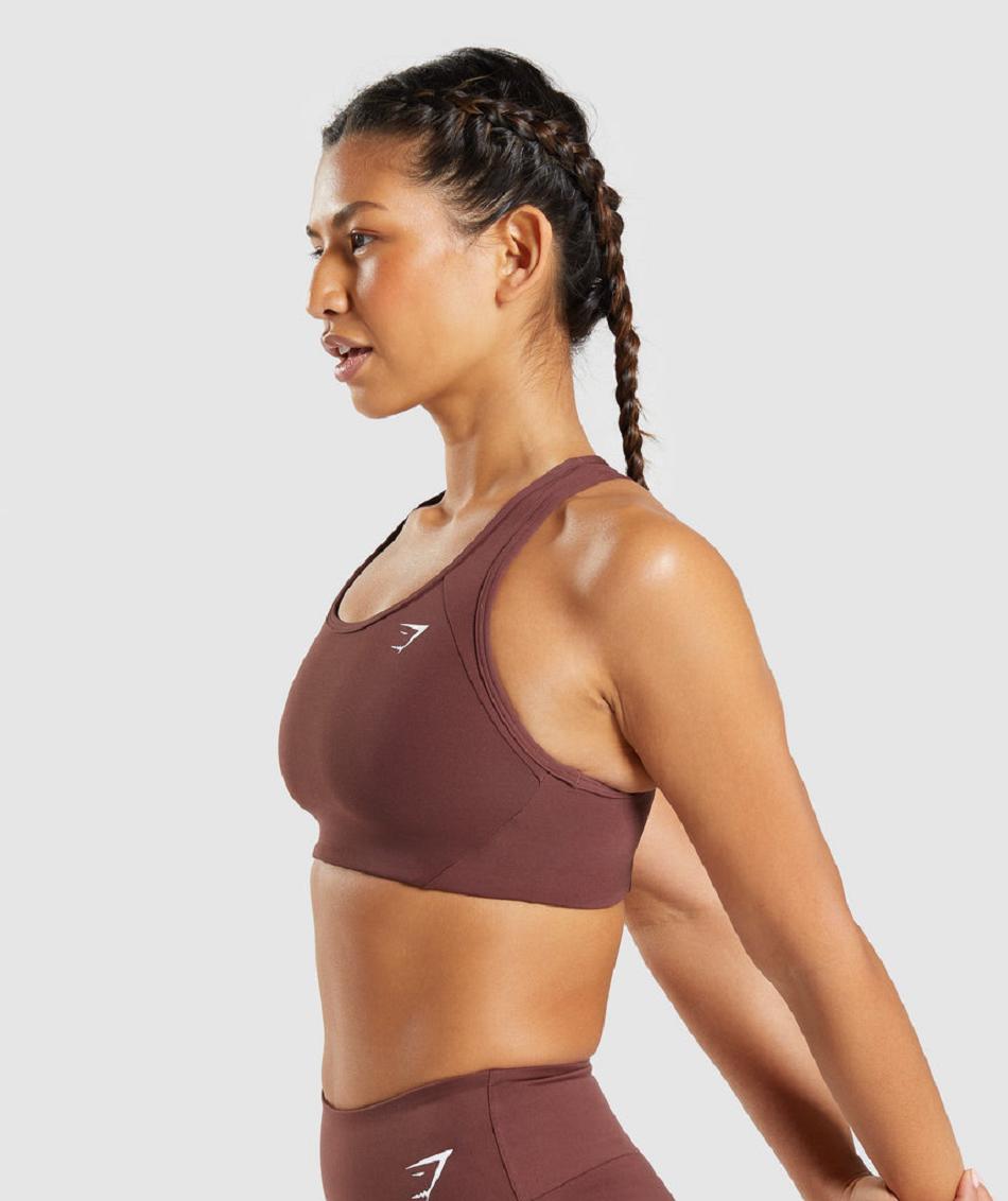 Αθλητικο Σουτιεν Gymshark Essential Racer Back γυναικεια ροζ καφε | GR_YQ7999