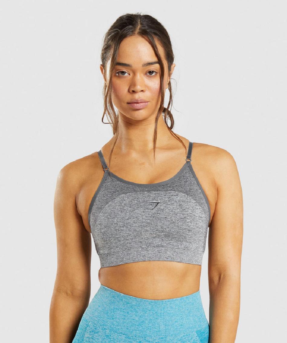 Αθλητικο Σουτιεν Gymshark Flex Strappy γυναικεια γκρι | GR_CR4397