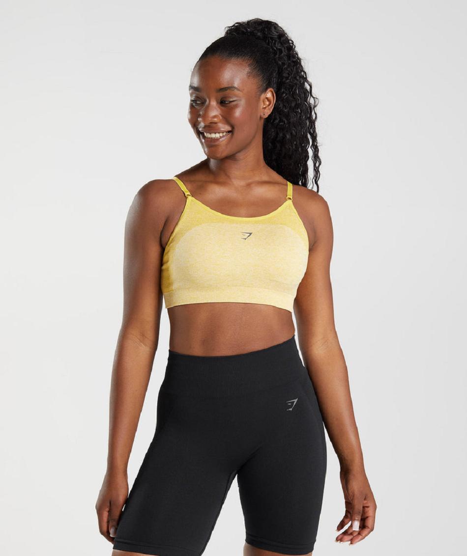Αθλητικο Σουτιεν Gymshark Flex Strappy γυναικεια κίτρινα ασπρα | GR_Q2577