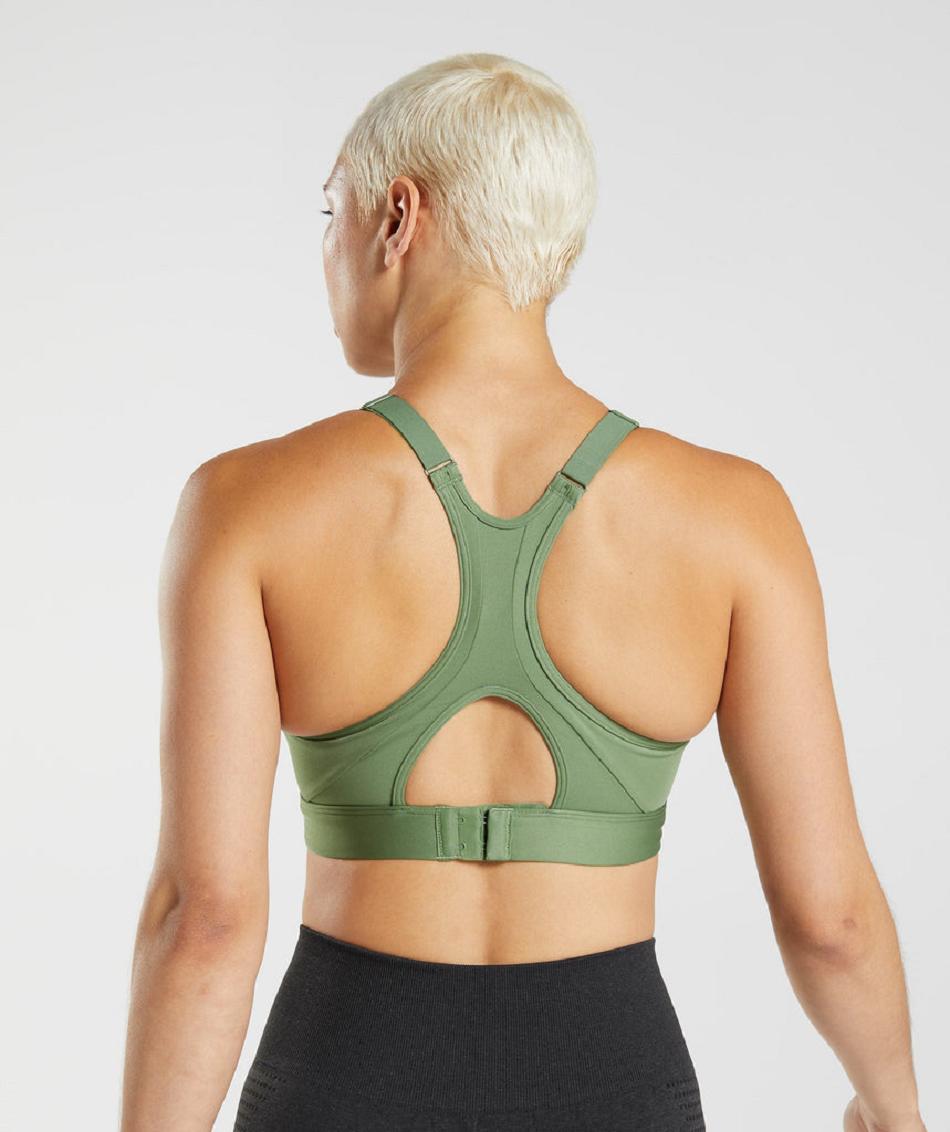 Αθλητικο Σουτιεν Gymshark High Neck High Support γυναικεια πρασινο | GR_K5899