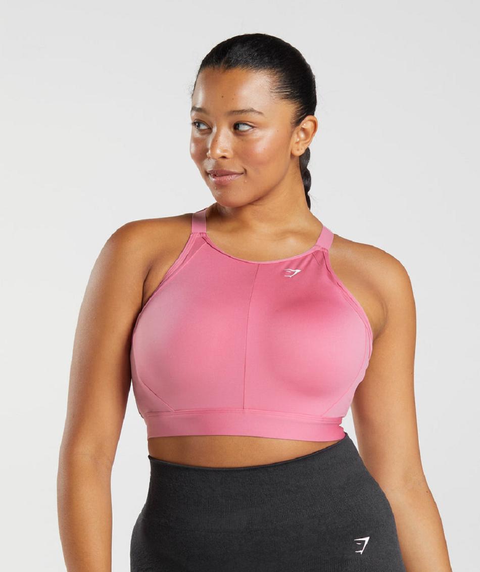 Αθλητικο Σουτιεν Gymshark High Neck High Support γυναικεια ροζ | GR_NN6342