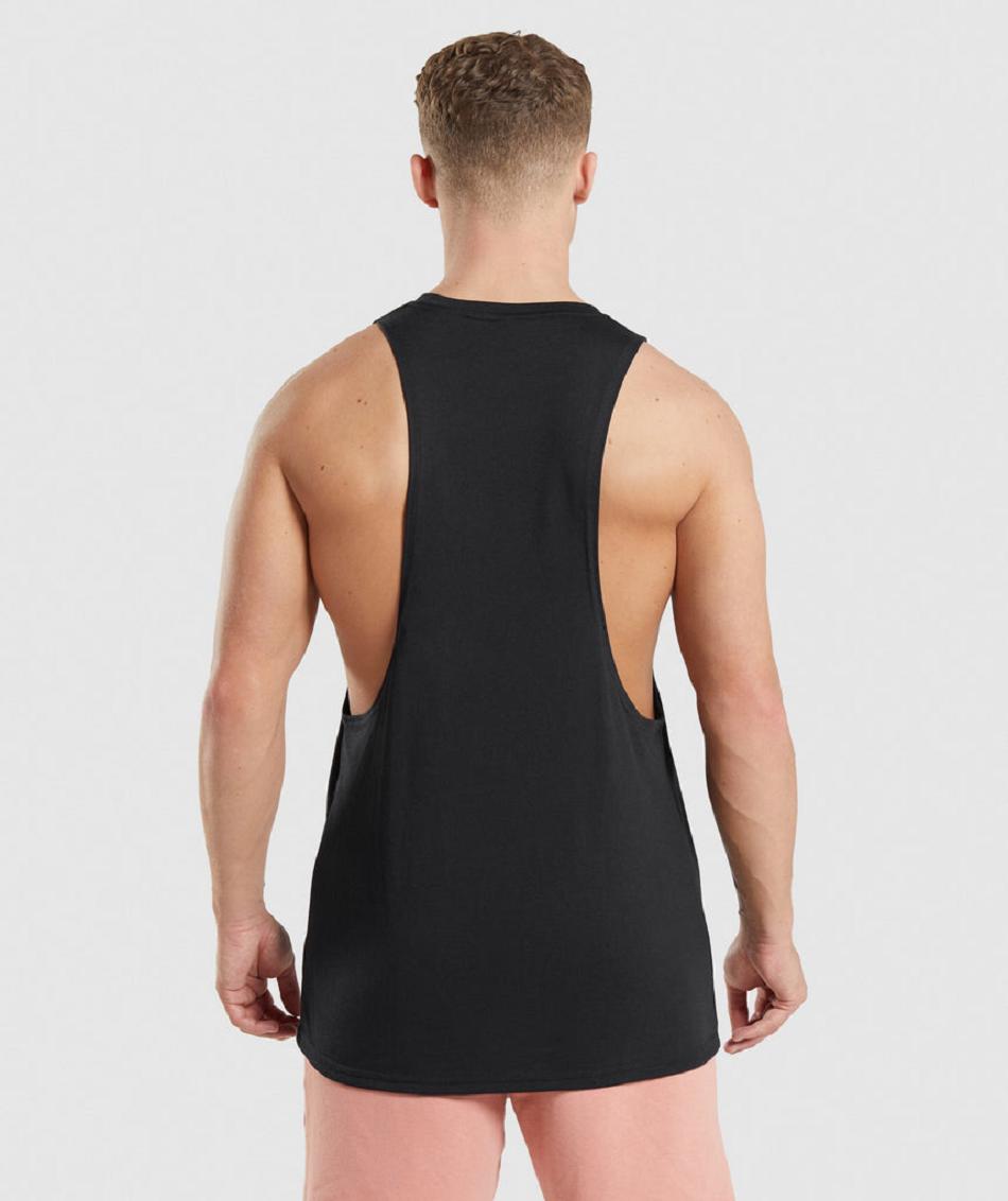 αμανικα μπλουζακια Gymshark Legacy Drop Arm ανδρικα μαυρα | GR_AZ6787