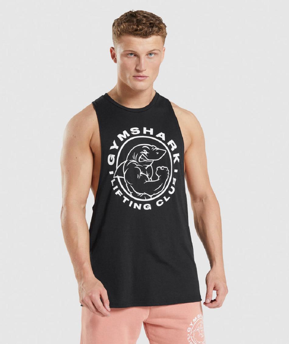 αμανικα μπλουζακια Gymshark Legacy Drop Arm ανδρικα μαυρα | GR_AZ6787