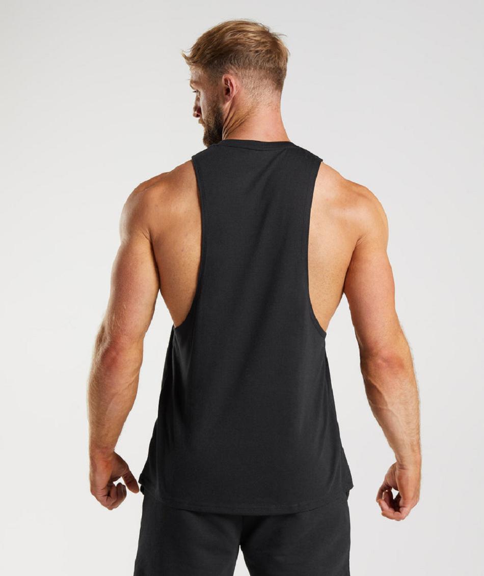 αμανικα μπλουζακια Gymshark Legacy Drop Arm ανδρικα μαυρα | GR_EE7983