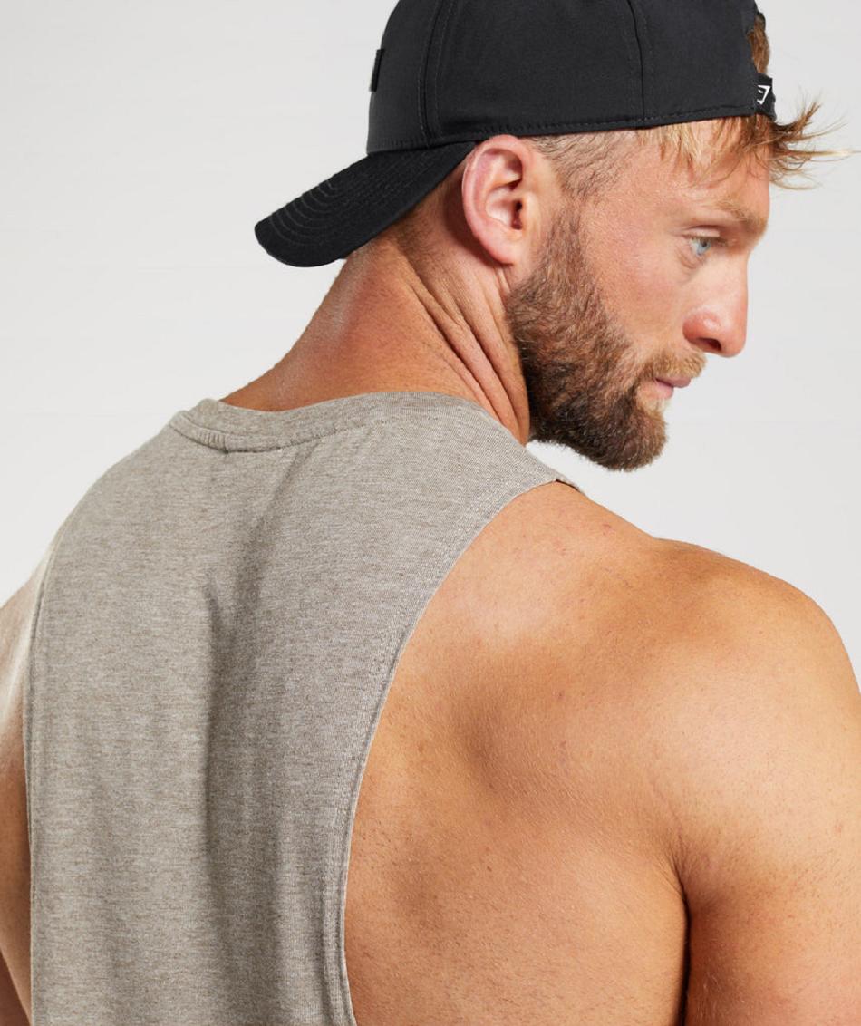 αμανικα μπλουζακια Gymshark Legacy Drop Arm ανδρικα γκρι | GR_QX2993