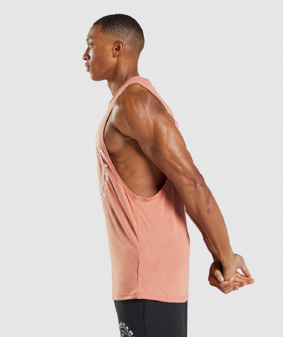 αμανικα μπλουζακια Gymshark Legacy Drop Arm ανδρικα ροζ | GR_QZ6941