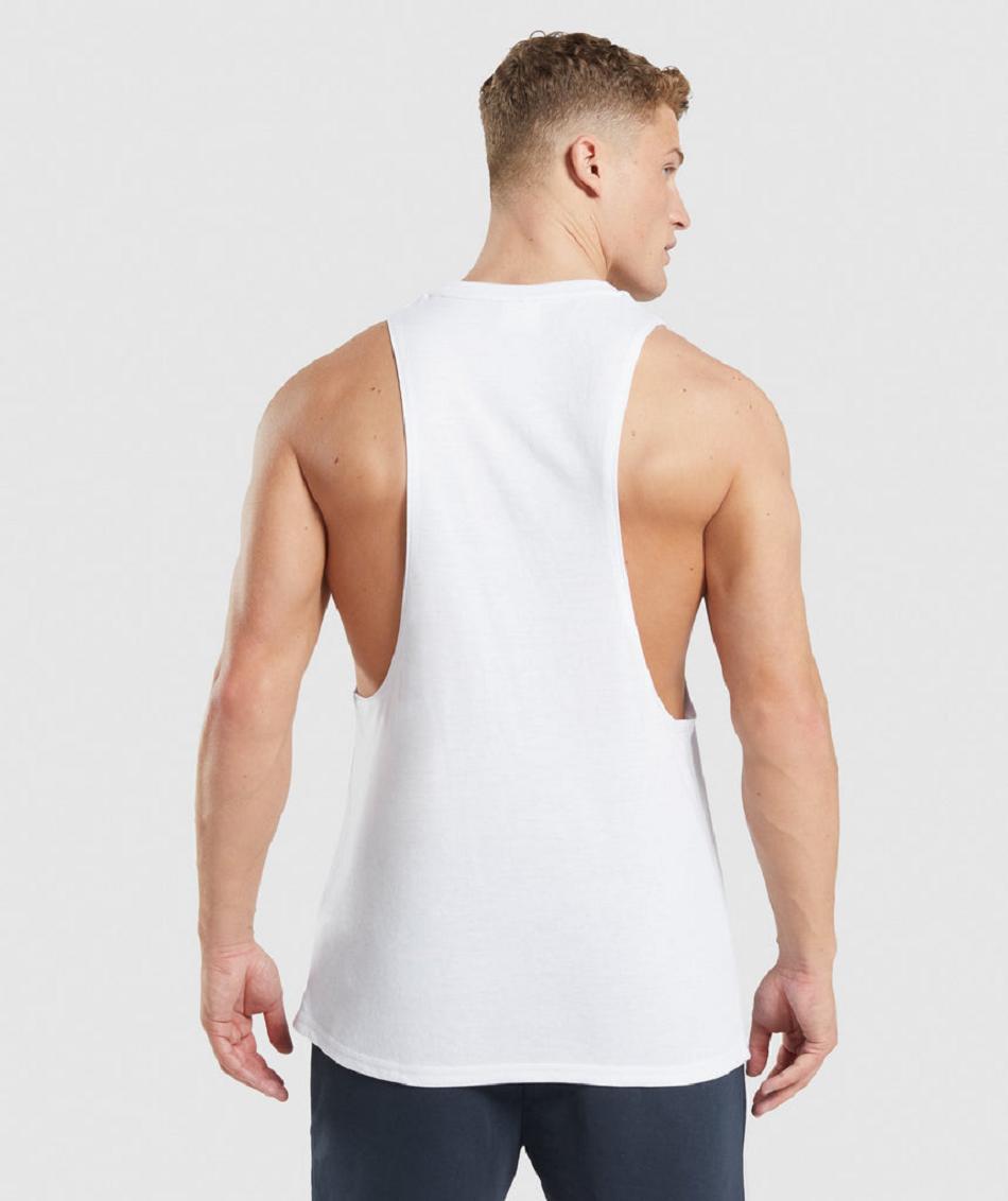 αμανικα μπλουζακια Gymshark Legacy Drop Arm ανδρικα ασπρα | GR_R9656