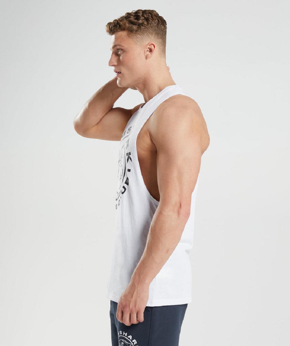 αμανικα μπλουζακια Gymshark Legacy Drop Arm ανδρικα ασπρα | GR_R9656