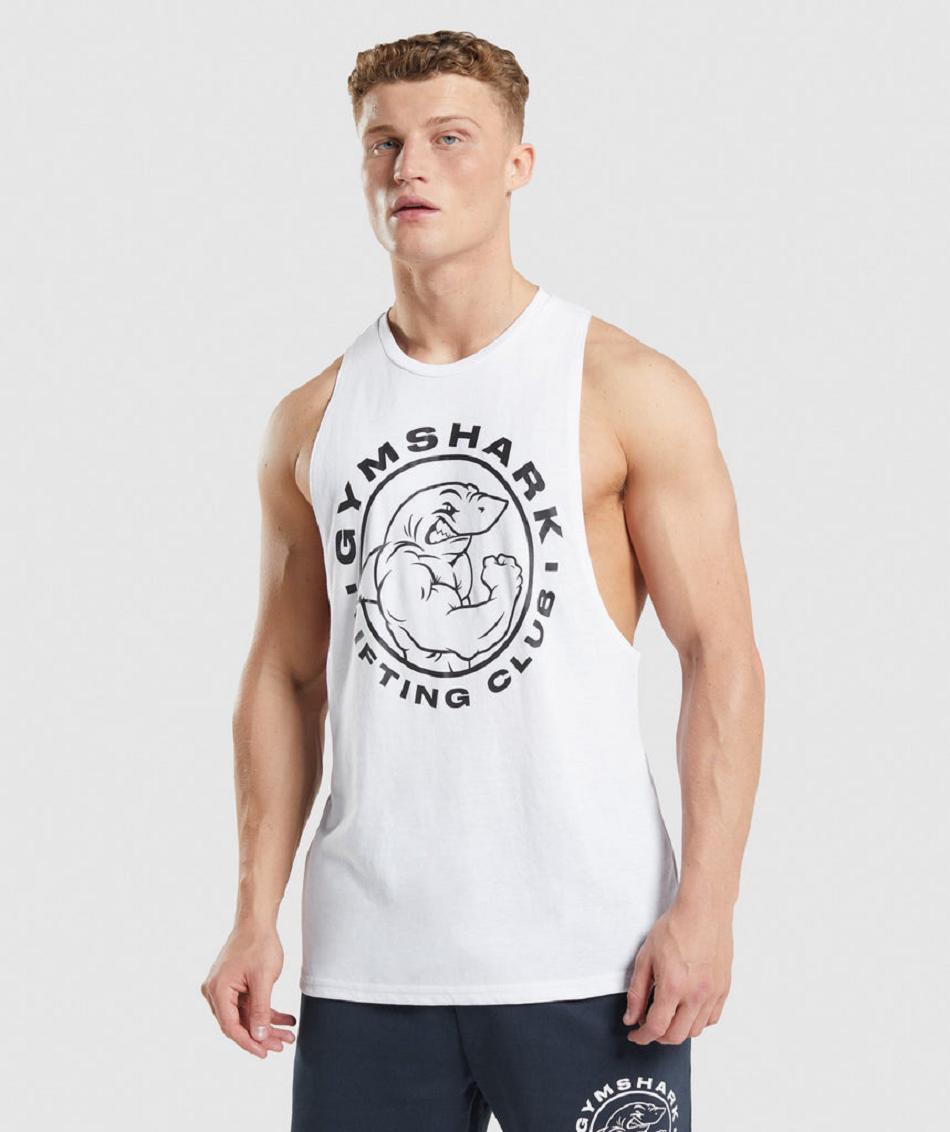αμανικα μπλουζακια Gymshark Legacy Drop Arm ανδρικα ασπρα | GR_R9656