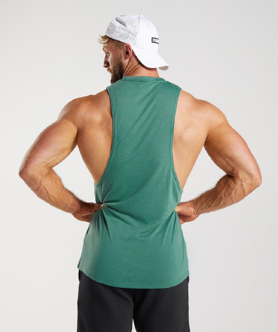 αμανικα μπλουζακια Gymshark Legacy Drop Arm ανδρικα πρασινο | GR_ZI3783