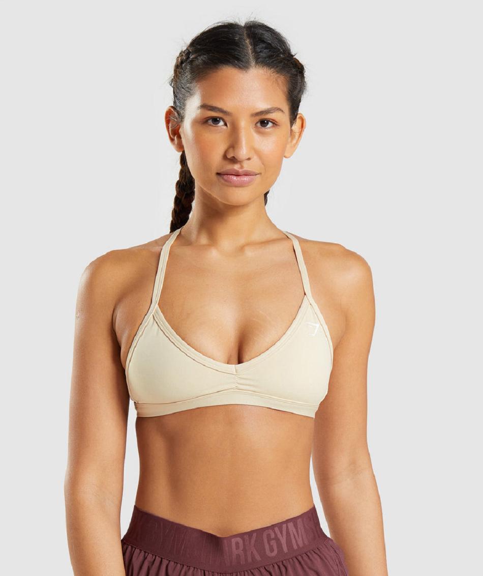 Αθλητικο Σουτιεν Gymshark Minimal γυναικεια ανοιχτο κίτρινα καφε | GR_VV2408