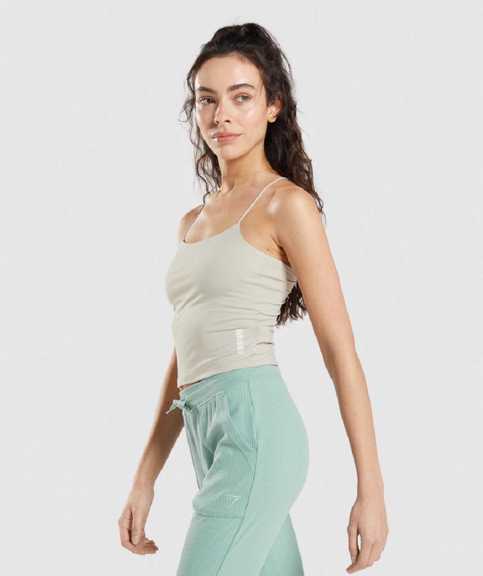 αμανικα μπλουζακια Gymshark Pause Cami γυναικεια γκρι | GR_QZ7243