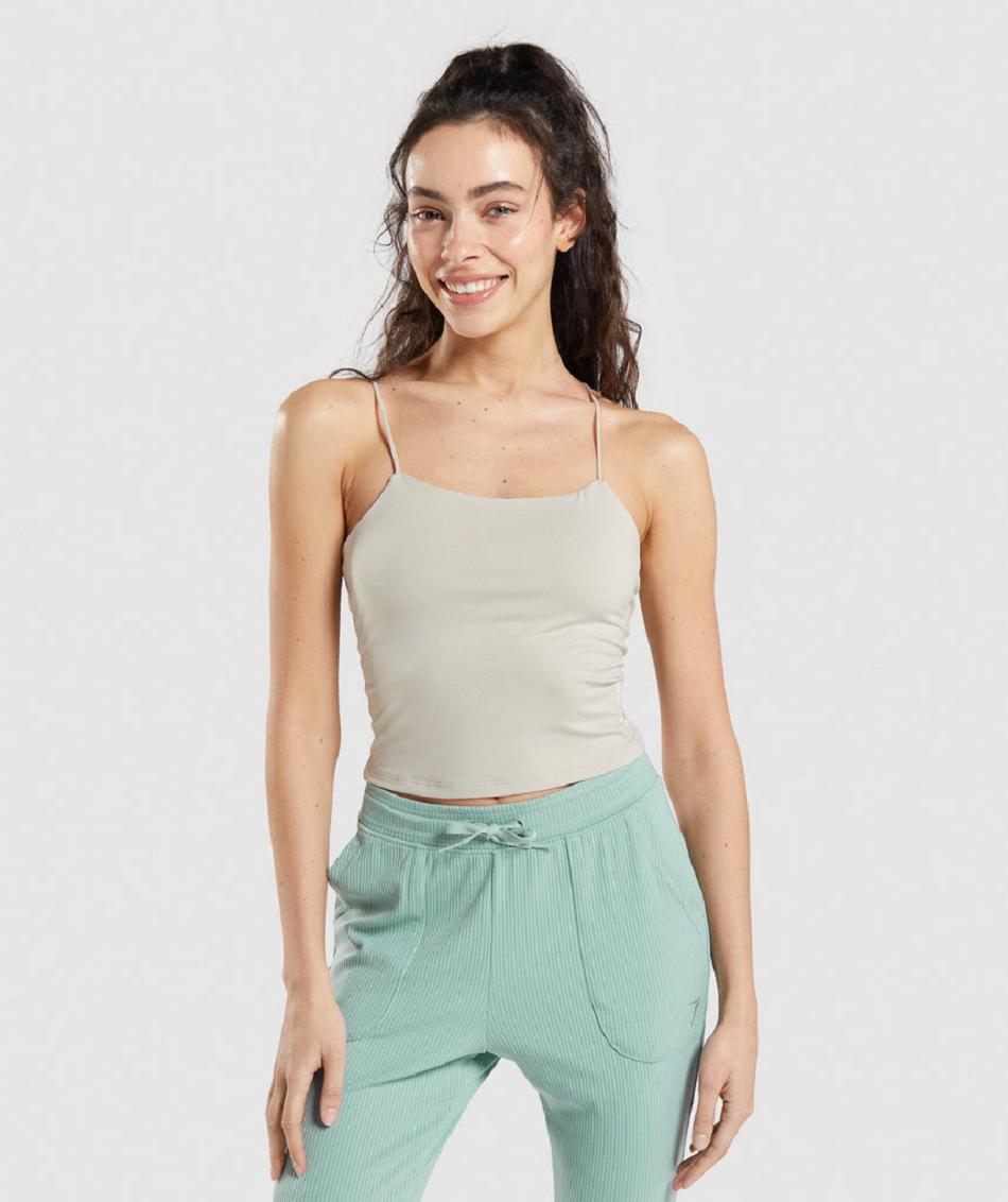 αμανικα μπλουζακια Gymshark Pause Cami γυναικεια γκρι | GR_QZ7243