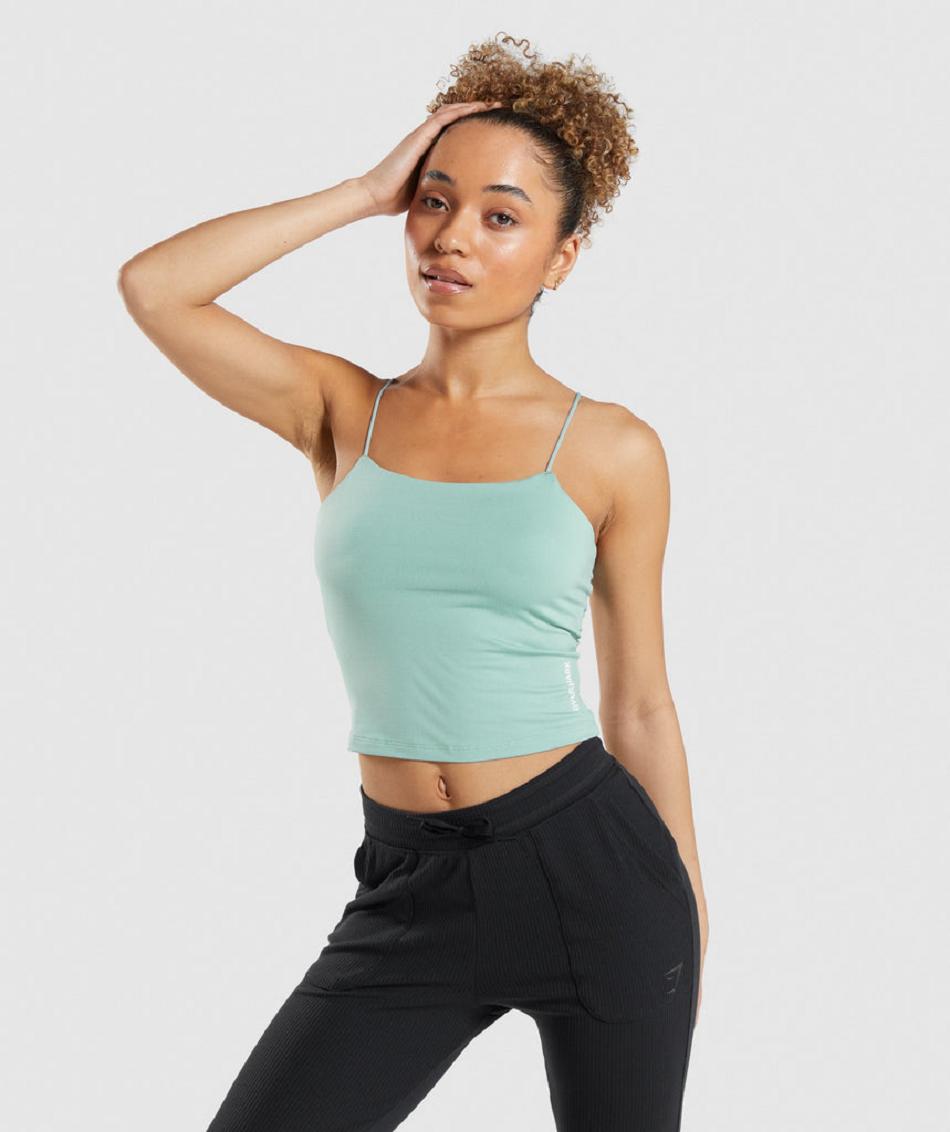 αμανικα μπλουζακια Gymshark Pause Cami γυναικεια μπλε | GR_SU2195