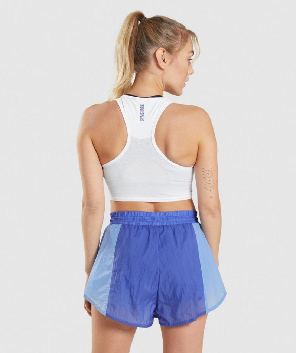 αμανικα μπλουζακια Gymshark Pulse Crop γυναικεια ασπρα | GR_BH1233