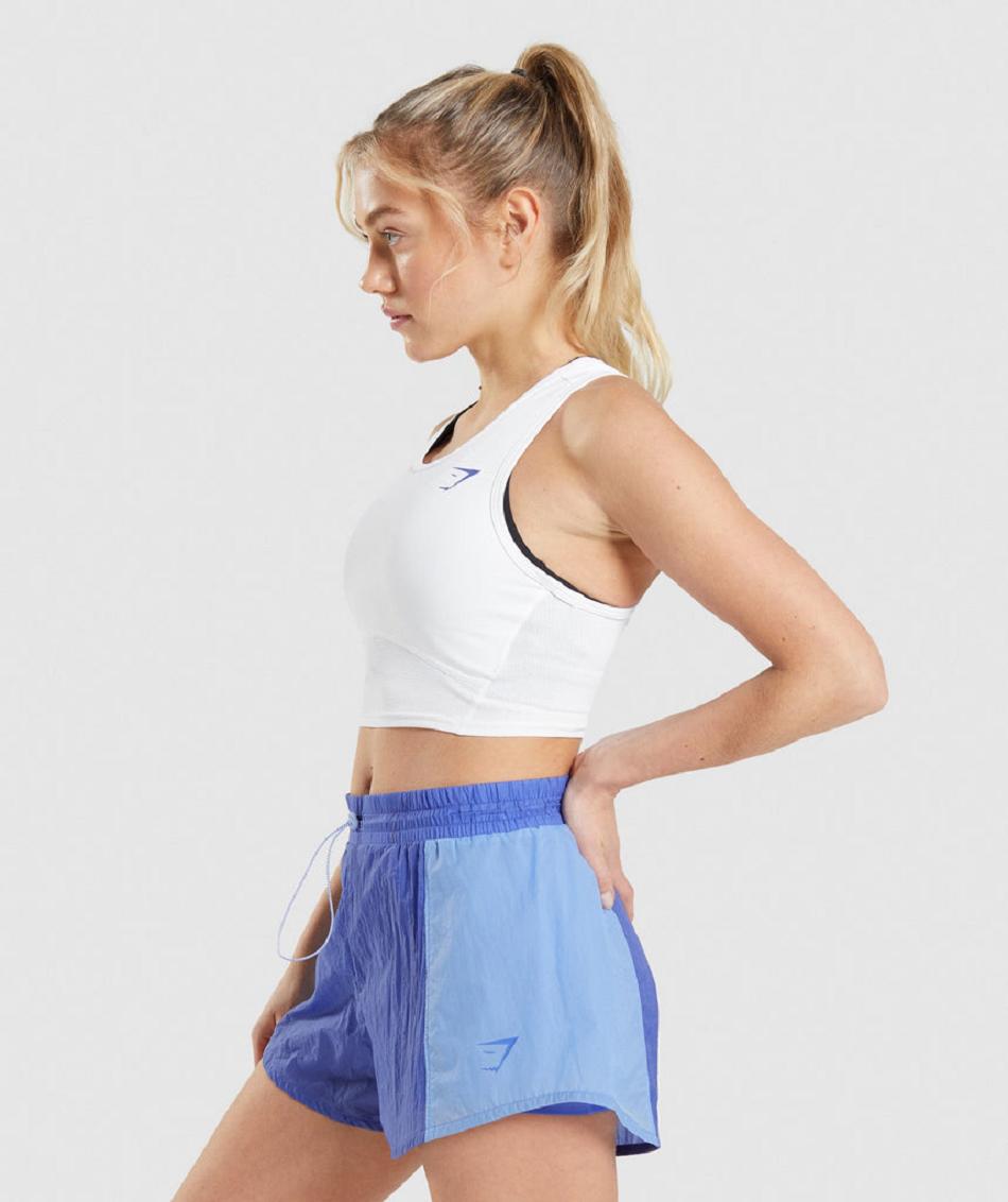αμανικα μπλουζακια Gymshark Pulse Crop γυναικεια ασπρα | GR_YJ7188