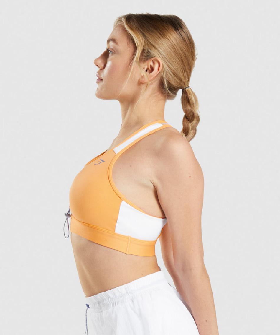 Αθλητικο Σουτιεν Gymshark Pulse γυναικεια βερίκοκο πορτοκαλι ασπρα | GR_K9006