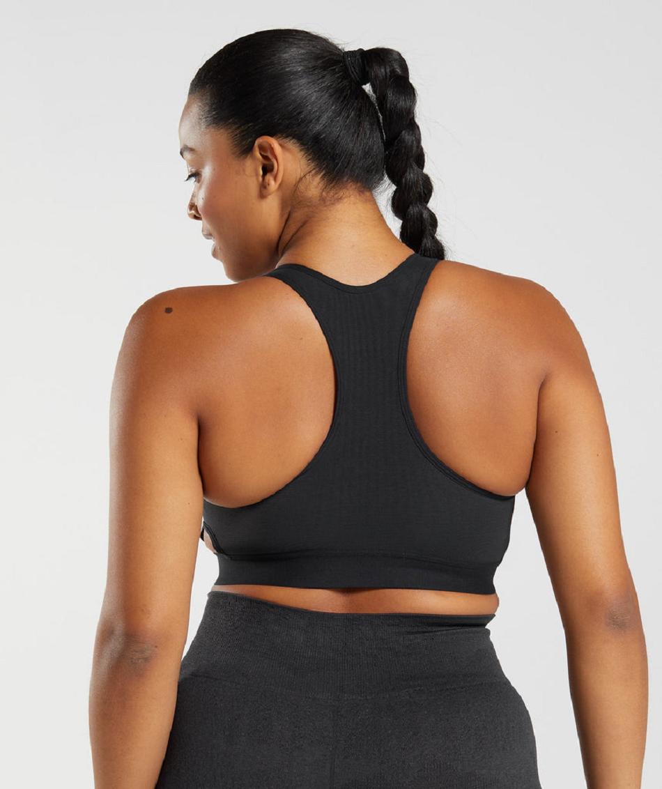 Αθλητικο Σουτιεν Gymshark Racerback High Support γυναικεια μαυρα | GR_YJ9512