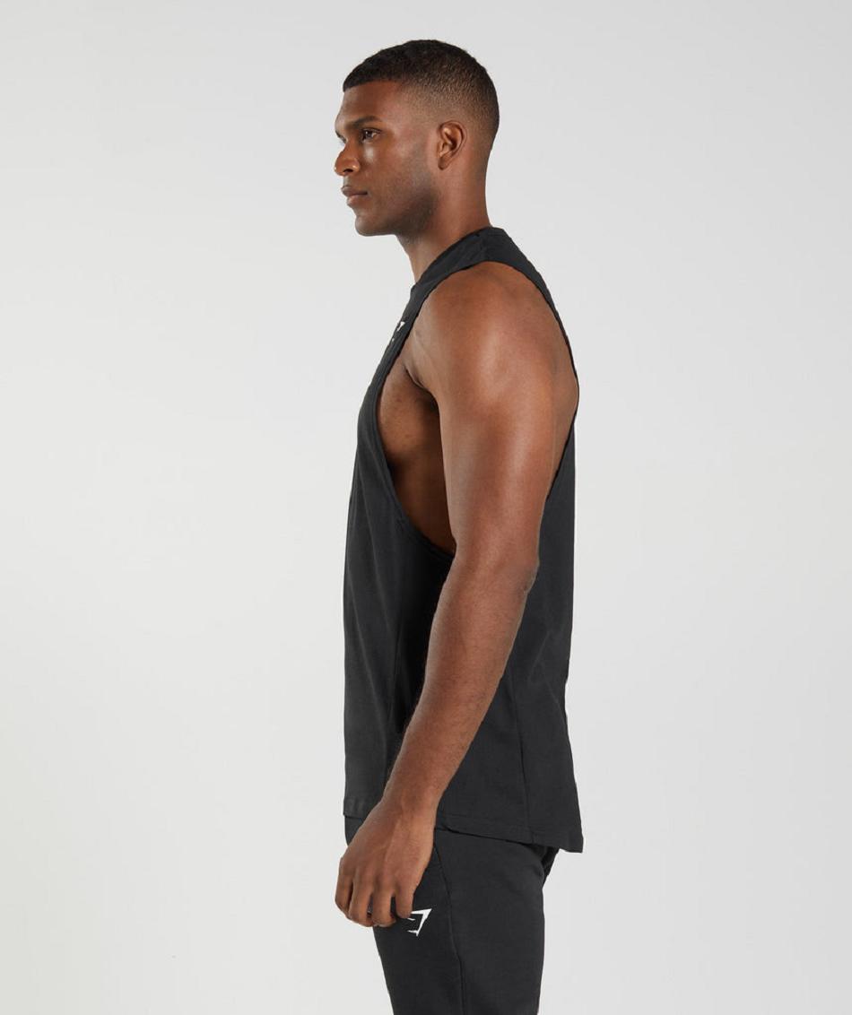 αμανικα μπλουζακια Gymshark React Drop Arm ανδρικα μαυρα | GR_EC9677