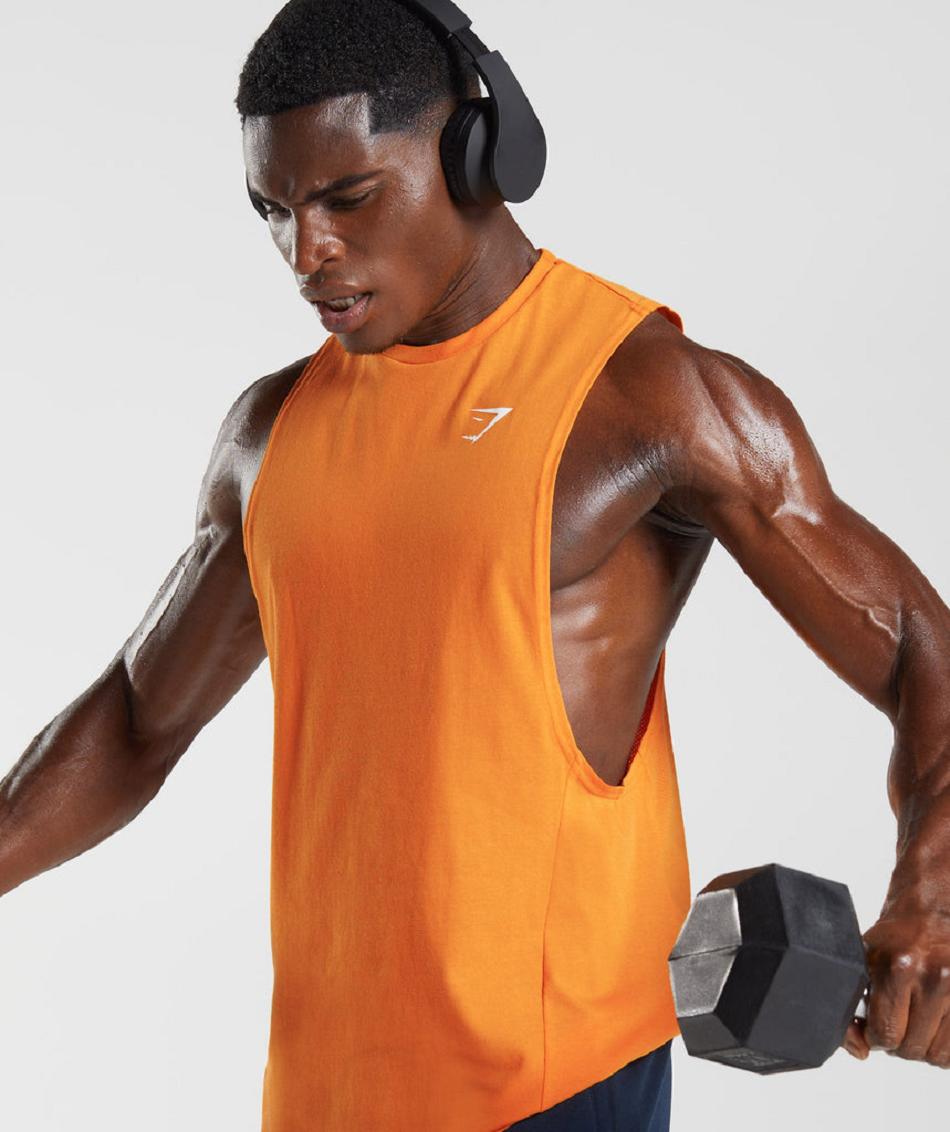 αμανικα μπλουζακια Gymshark React Drop Arm ανδρικα πορτοκαλι | GR_TC6301