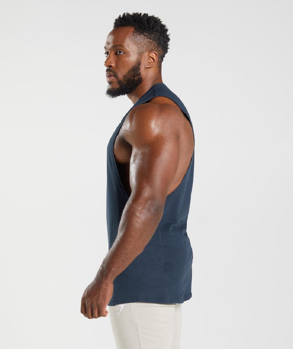αμανικα μπλουζακια Gymshark React Drop Arm ανδρικα σκουρο μπλε | GR_EE8811