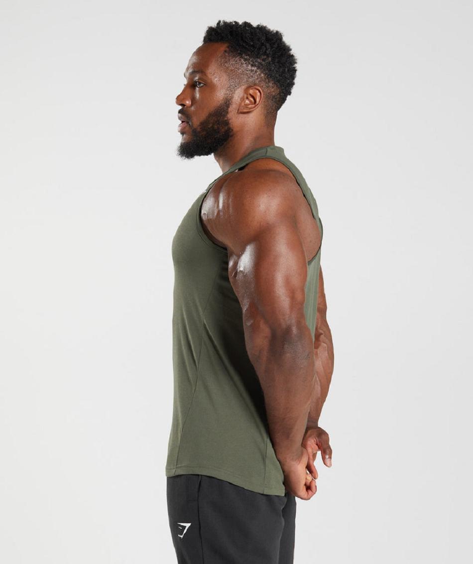 αμανικα μπλουζακια Gymshark React ανδρικα Ελιά | GR_YJ5907