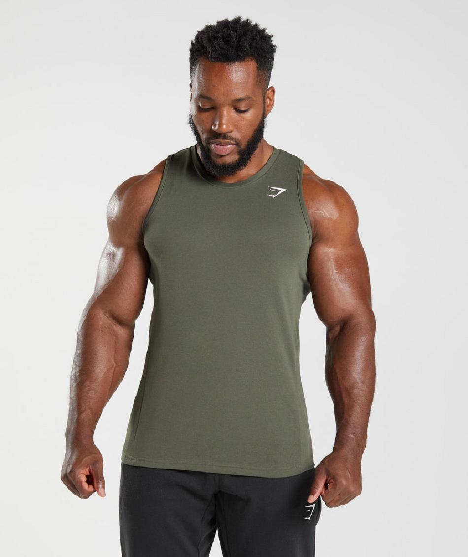 αμανικα μπλουζακια Gymshark React ανδρικα Ελιά | GR_YJ5907