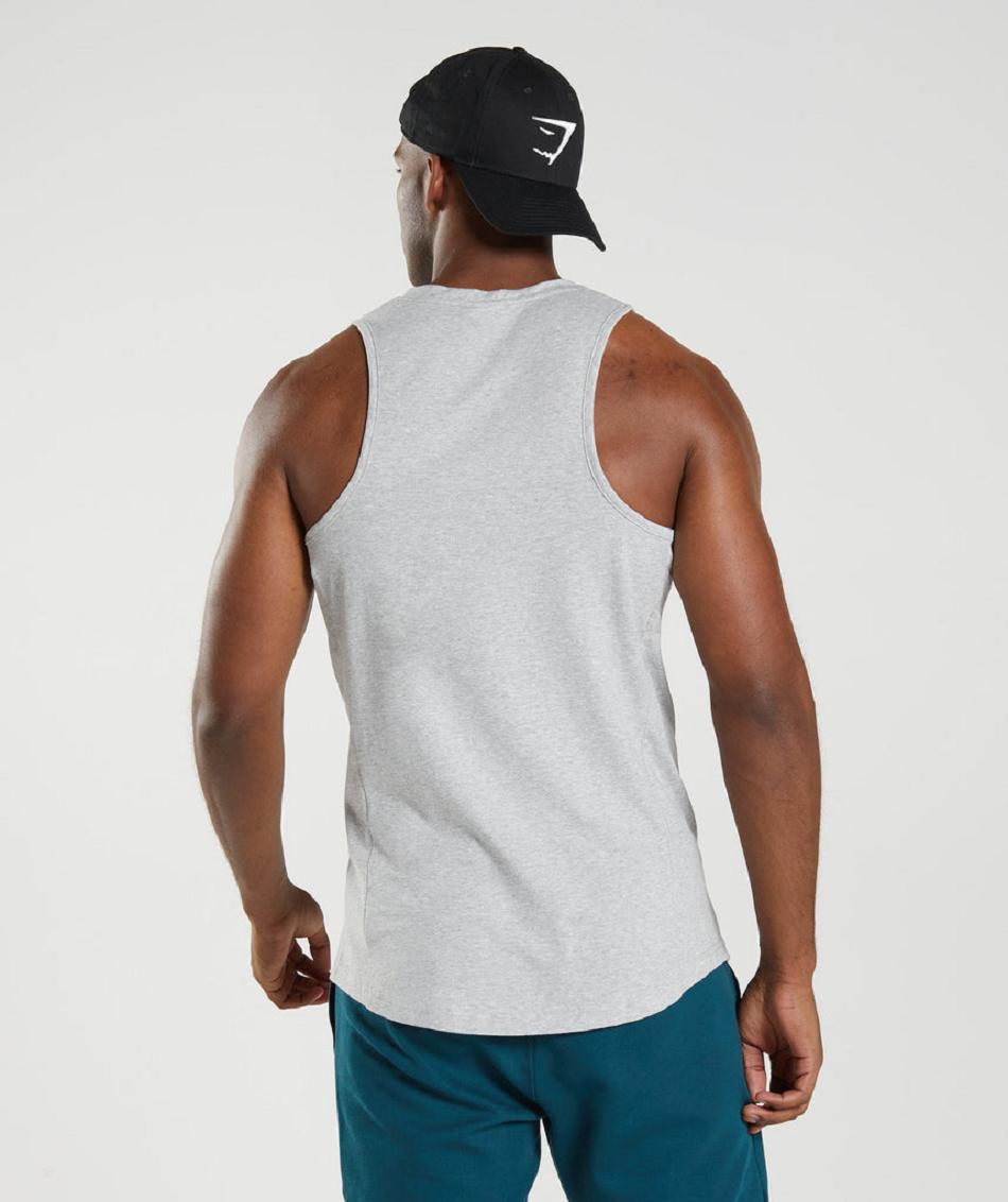 αμανικα μπλουζακια Gymshark React ανδρικα ανοιχτο γκρι | GR_XC1984